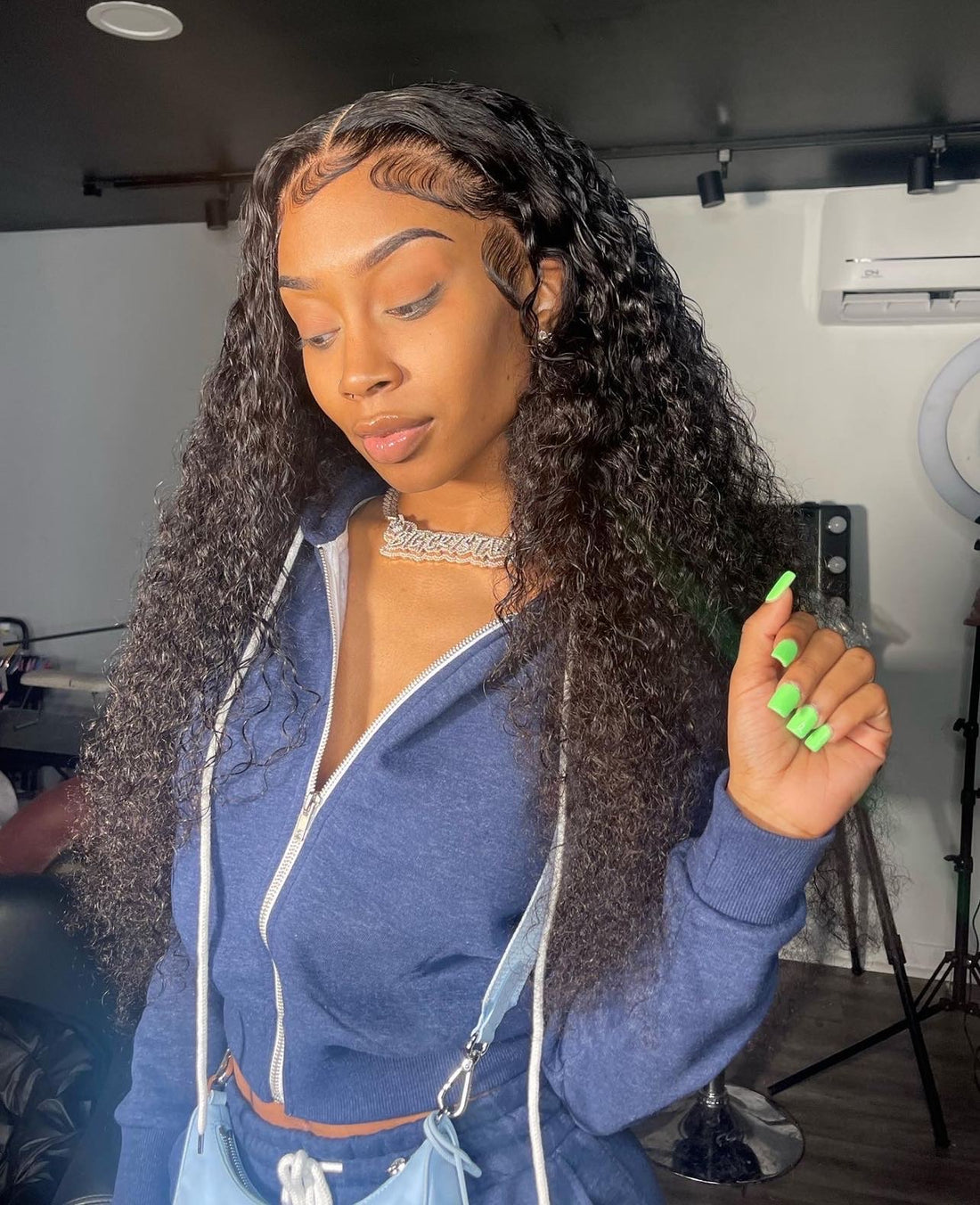 Deep Curly wig on @Itsreallycrystal 😍🔥🌊